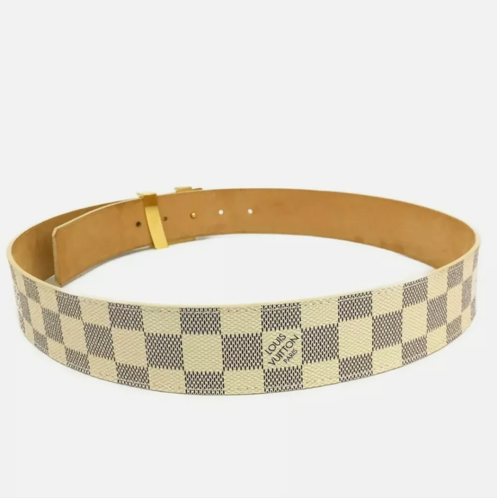 LOUIS VUITTON DAMIER AZUR INTRALES LV SAINT TULLE WHITE MENS BELT /N2483 - Picture 5 of 10